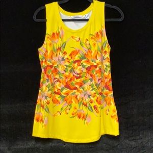 Isaac Mizrahi Live Vibrant Yellow Floral Tunic